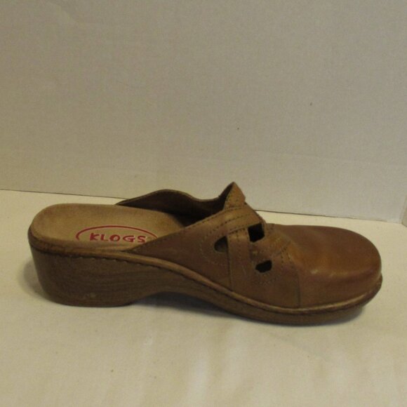 Klogs Woman Size 8.5 Brown Tan Vacation Travel Cruise Top Slide Shoes - Picture 2 of 12